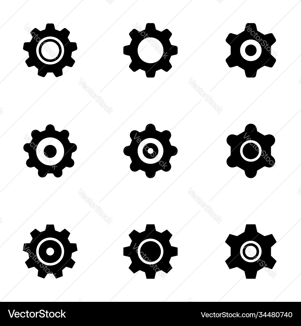 Set simple icons on a theme settings Set simple icons on a theme settings Vector Image