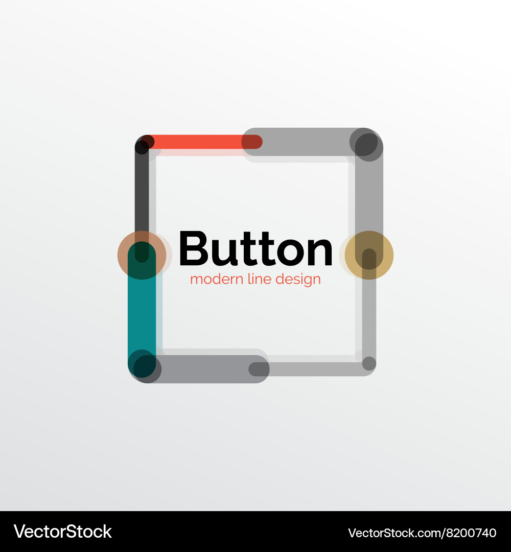 Thin line design geometric button flat Vector Image