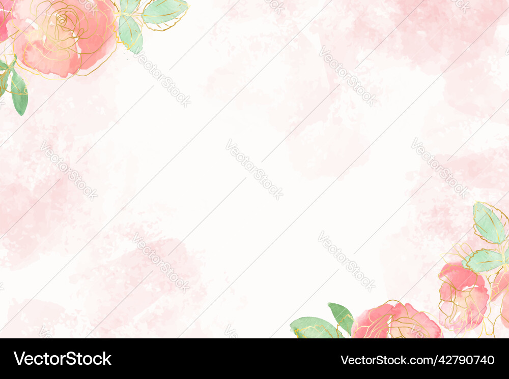 Wasserfarbe lose Rose Blumenstrauß mit Gold Wasserfarbe lose Rose Blumenstrauß mit Gold vektorbild