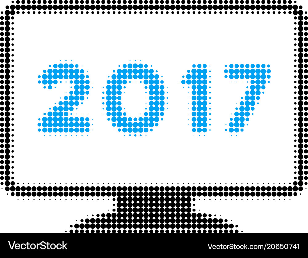 2017 display halftone icon Vector Image