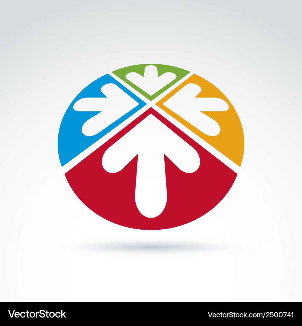 3d abstract emblem with four multidirectional vector image