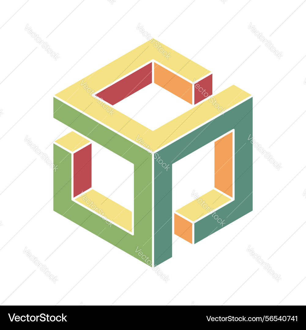 Abstract isometric cube design interlocking Abstract isometric cube design interlocking vector image