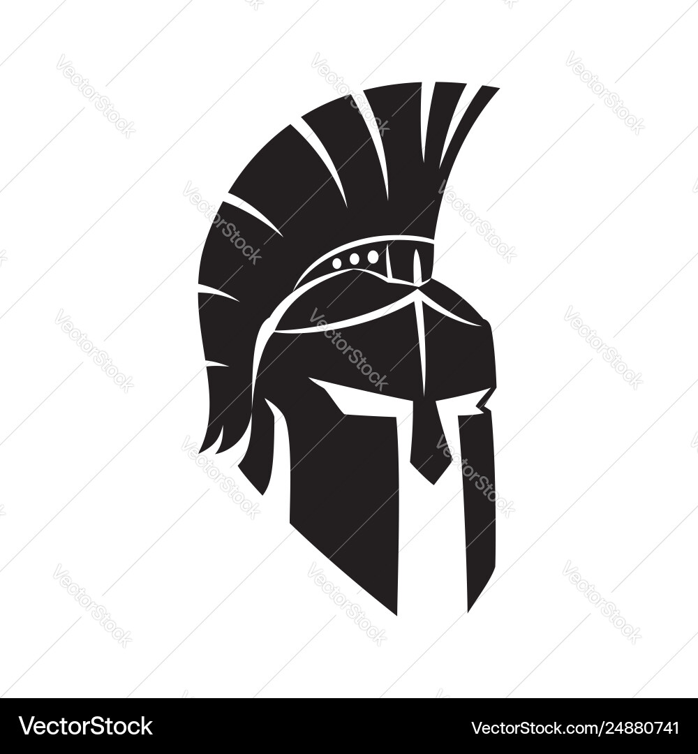Black Spartan Helmet Icon Vector Image