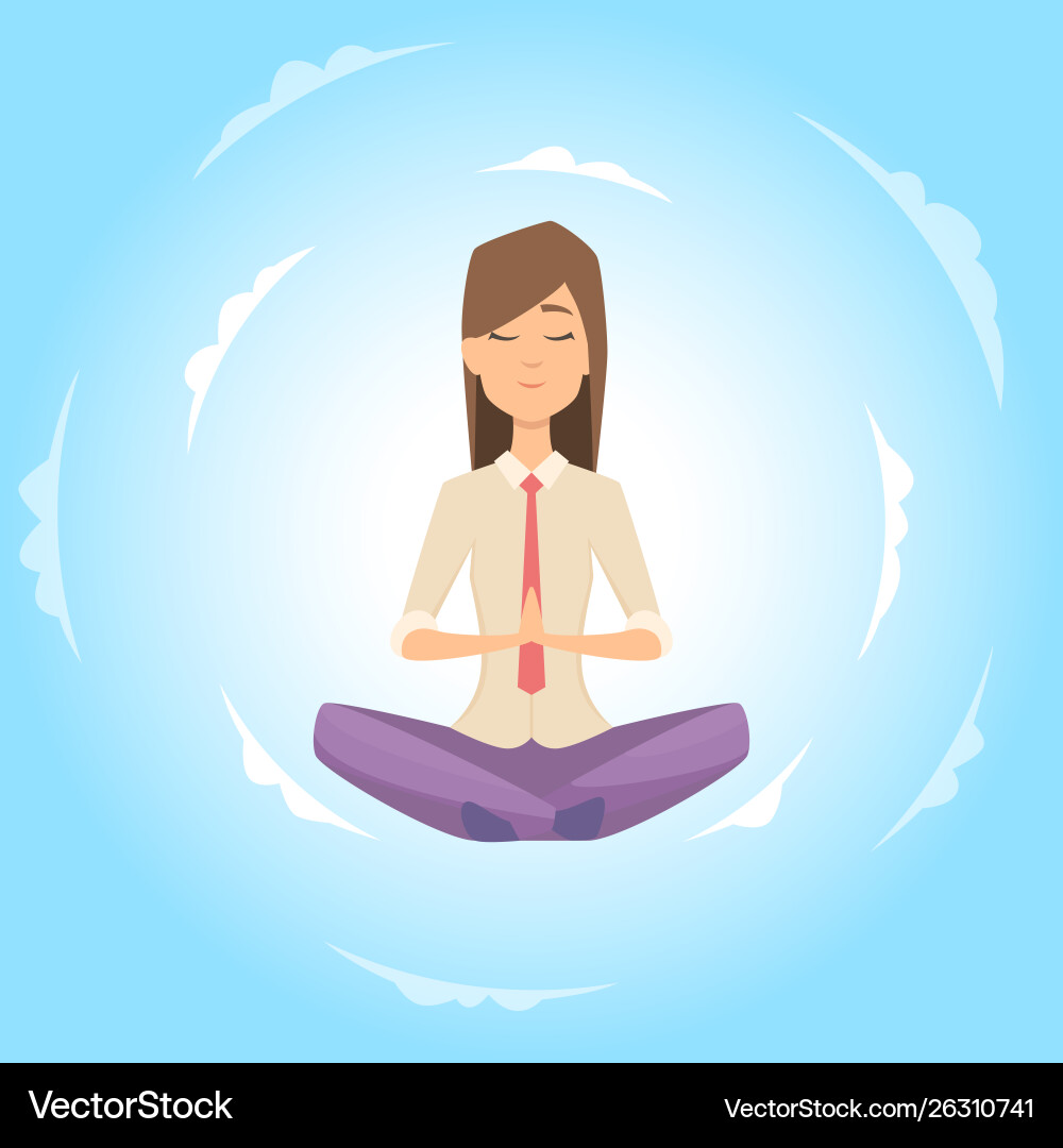 Businesswoman sichere Balance mit Meditation Businesswoman sichere Balance mit Meditation vektorbild