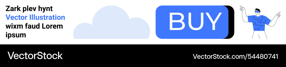 Call-to-action banner with buy button and engaging vector image