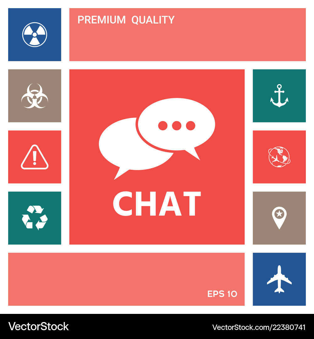 Chat button icon elements for your design vector image