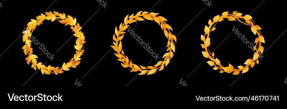 Circle user avatar frame ui orange leaves border Circle user avatar frame ui orange leaves border vector image