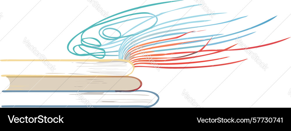 Creative abstract book with flowing lines design vector image