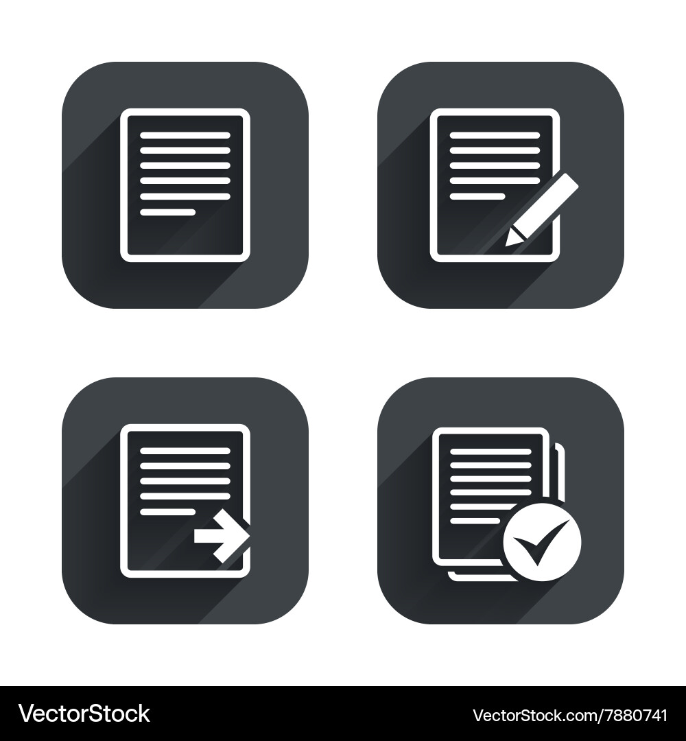 Document icons download file and checkbox vector image