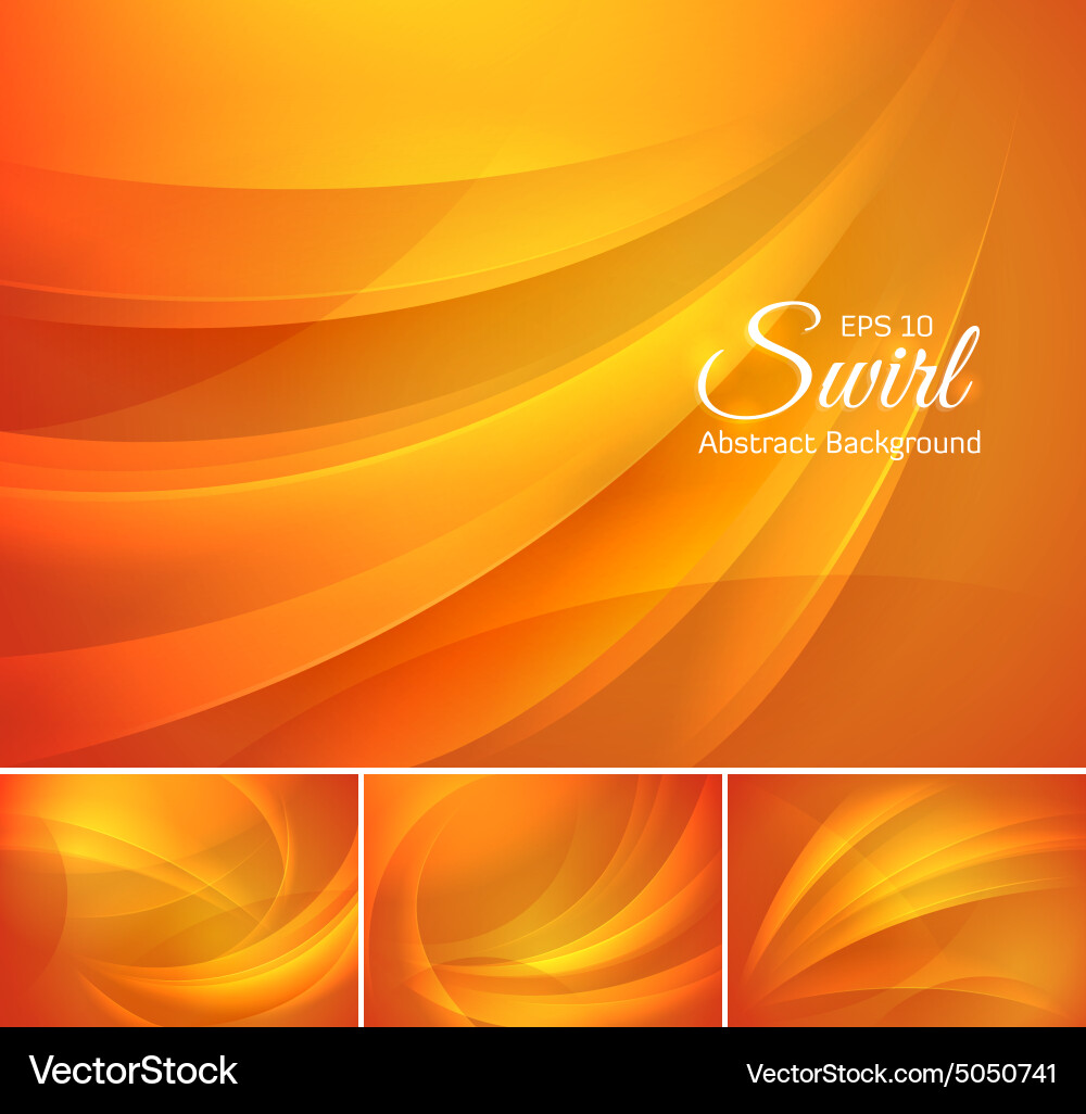 Dynamic Orange Swirl Abstract Background Vector Image