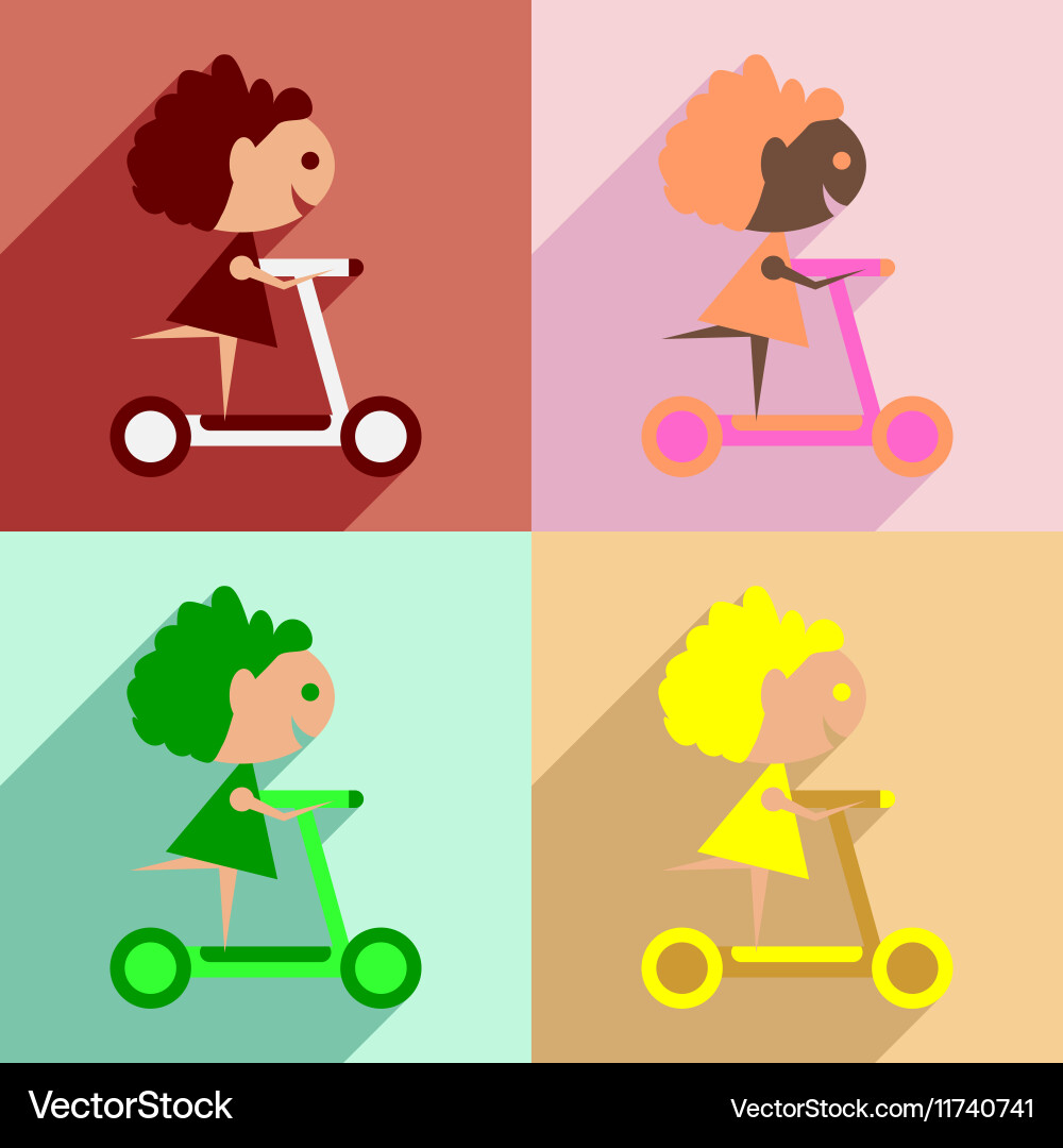 Flat with shadow concept and mobile application Vector Image