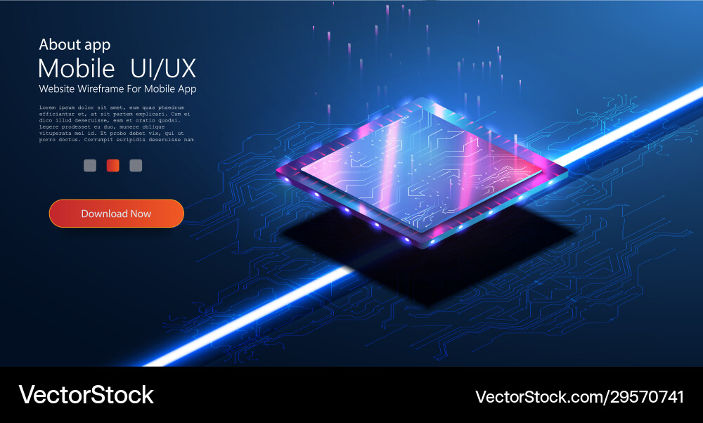 Futuristic Microchip Processor vector image