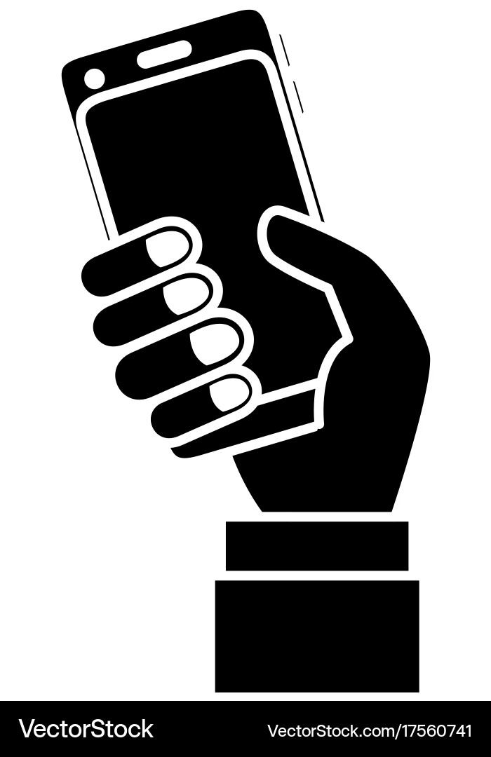 Hand user with smartphone isolated icon Vector Image