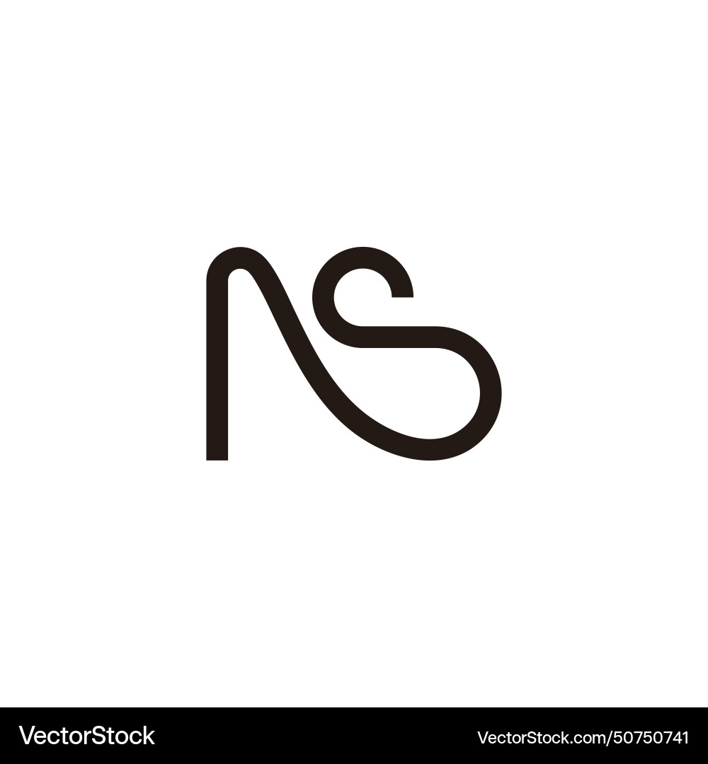 Letter ns linked loop linear geometric logo Vector Image