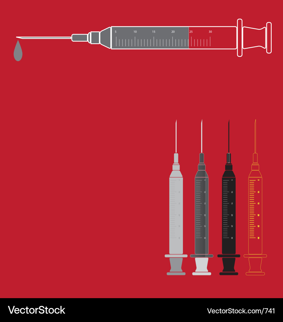 Medizinischer Syringe mit Flüssigkeit Vektorbild