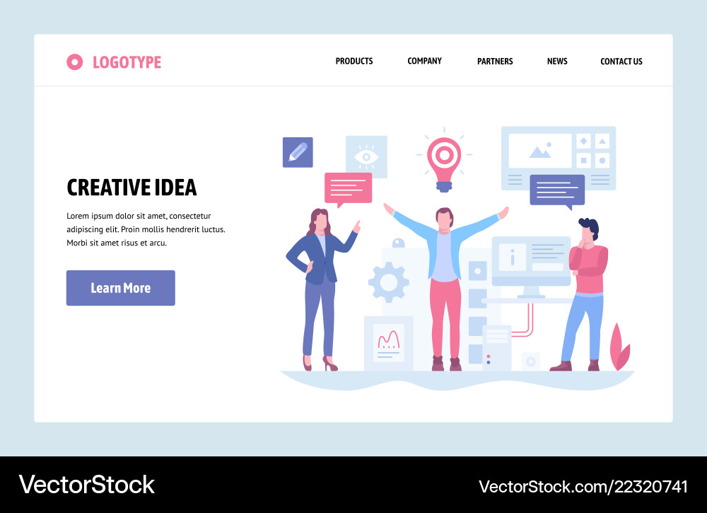 Modern Web Template - Linear Art vector image