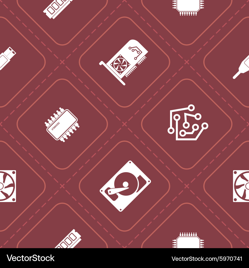 Seamless background with computer hardware vector image