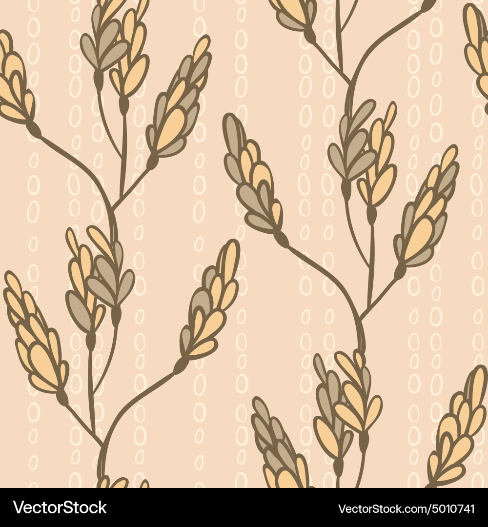 Seamless pattern with branches and buds vector image