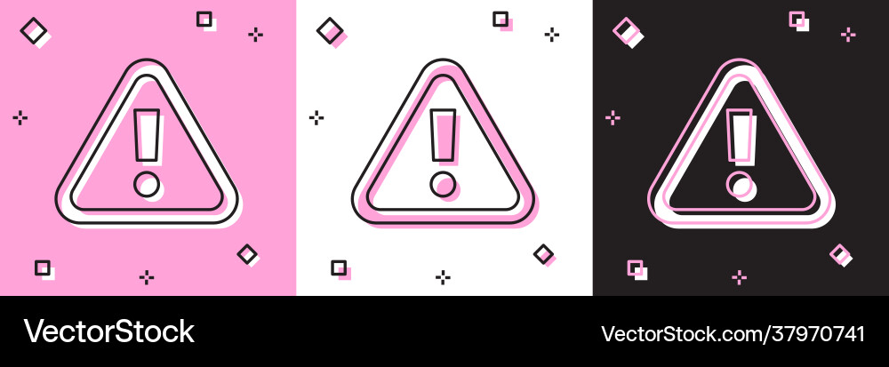 Set exclamation mark in triangle icon isolated Set exclamation mark in triangle icon isolated Vector Image