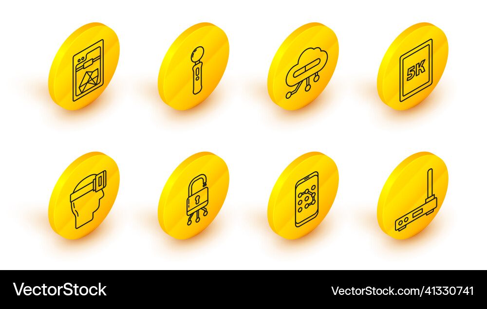 Set line router and wi-fi signal mobile graphic Set line router and wi-fi signal mobile graphic Vector Image