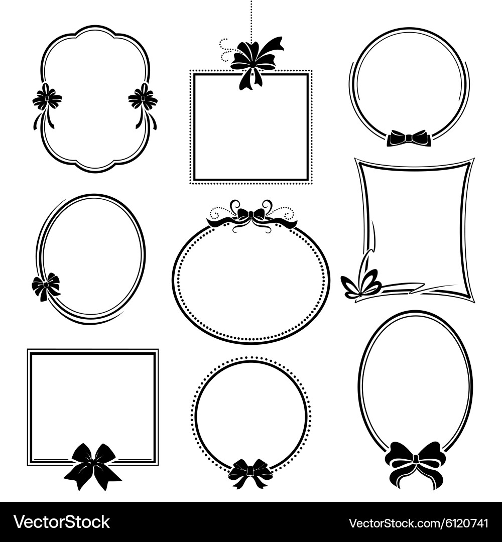 Set of frames with bows vector image