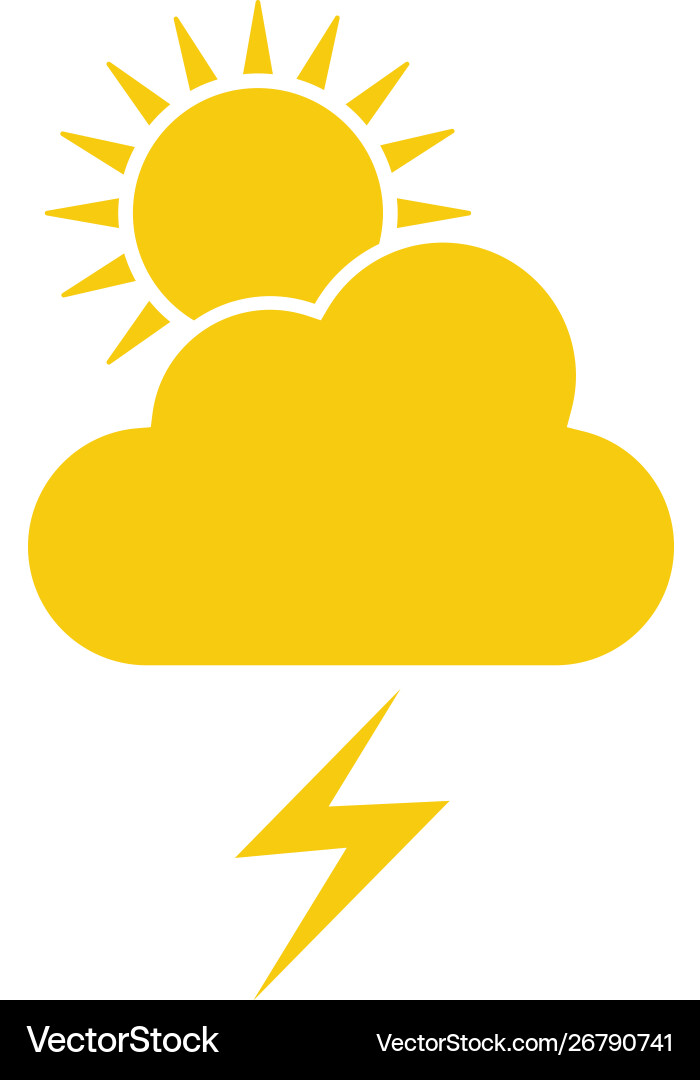 Sun cloud lightning icon - simple element summer Sun cloud lightning icon - simple element summer vector image