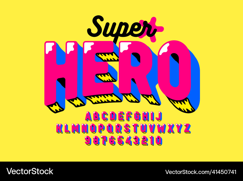 Superhero Comic Font Alphabet vector image