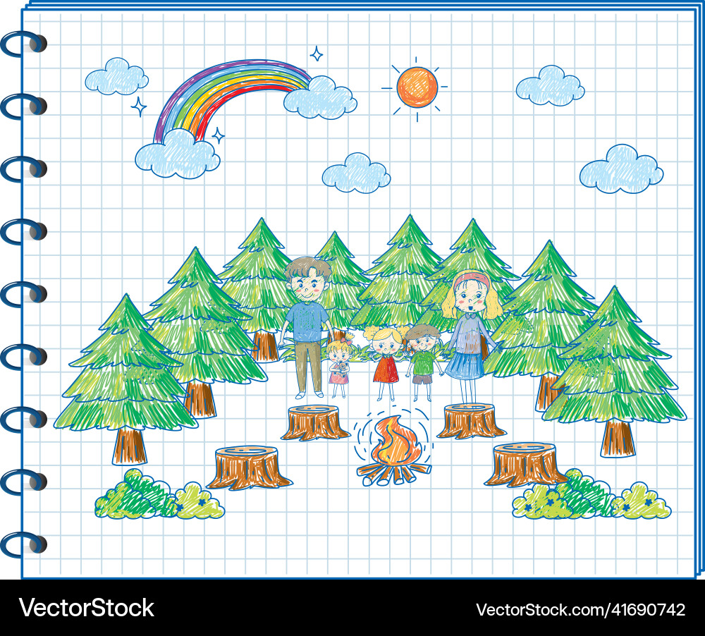 A notebook with doodle sketch design Vector Image