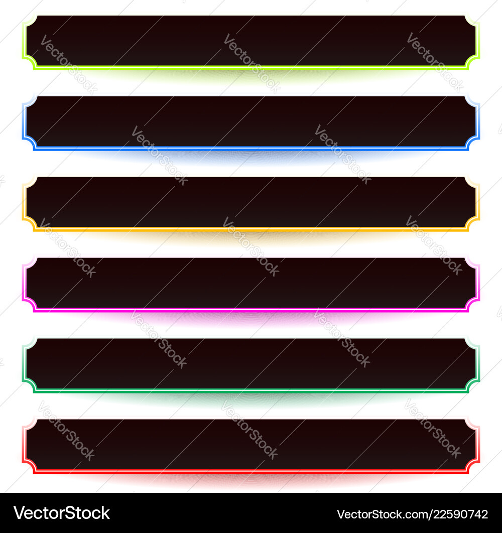Banner button shapes with 6 different colors Banner button shapes with 6 different colors vector image
