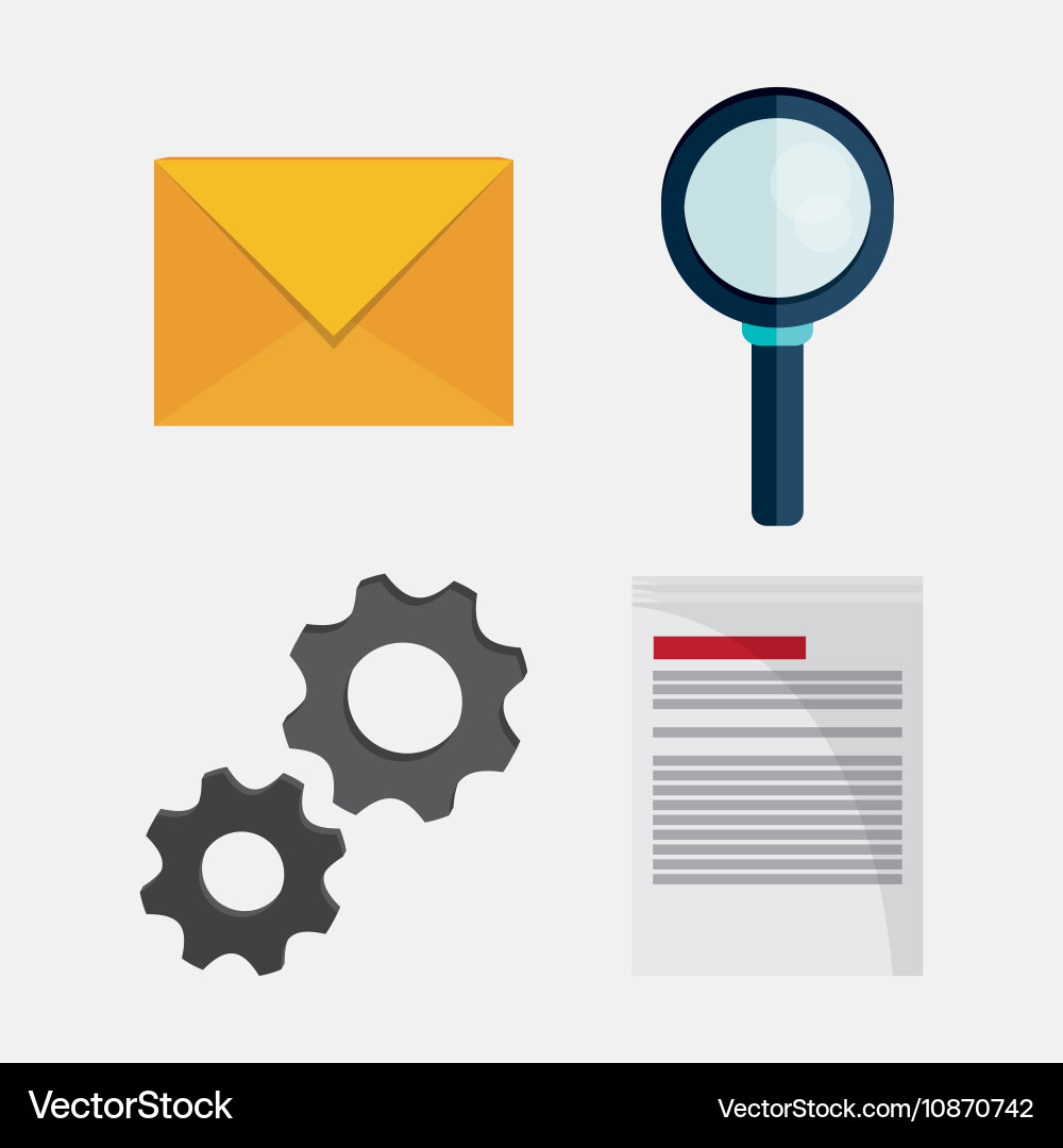 Big data center base and web hosting icon set Vector Image