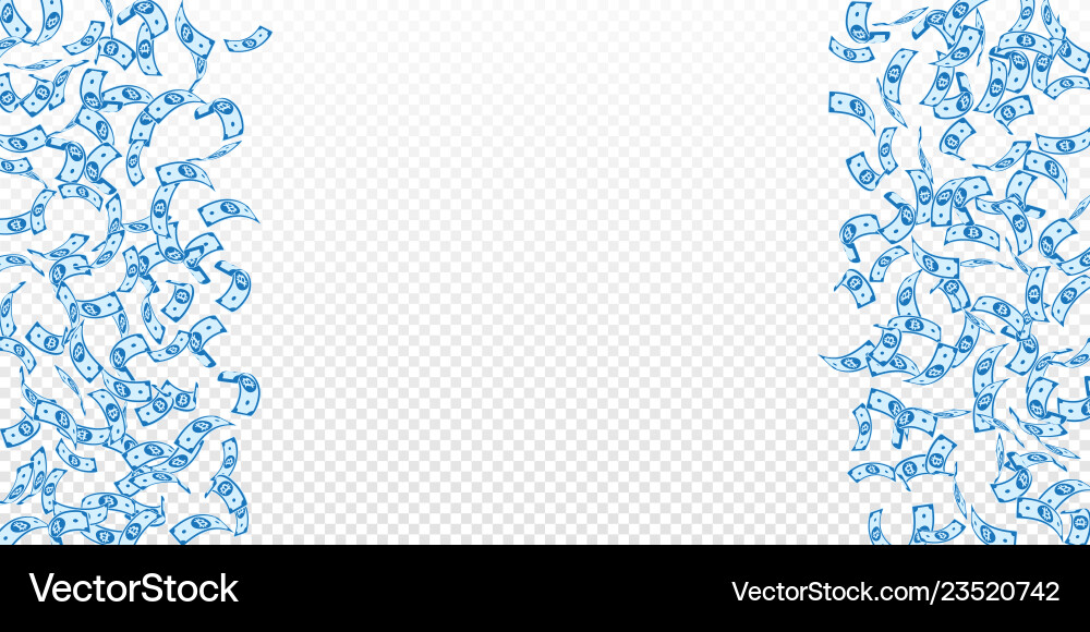 Bitcoin internet currency notes falling sparse b Vector Image