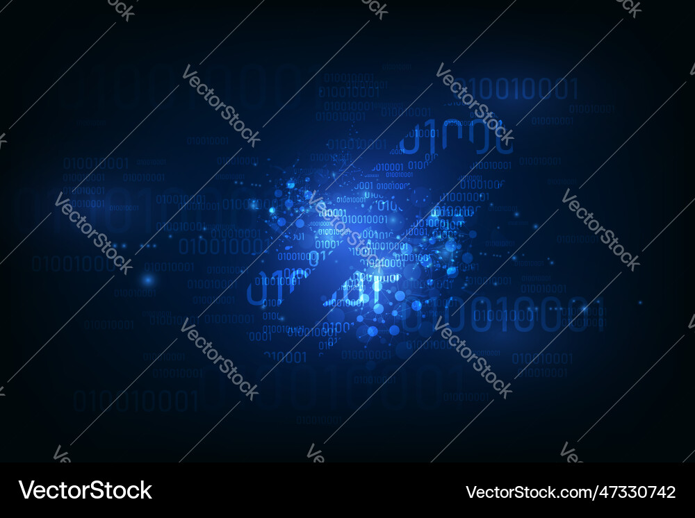Blockchain Data Flow - Binary Code Vector Image