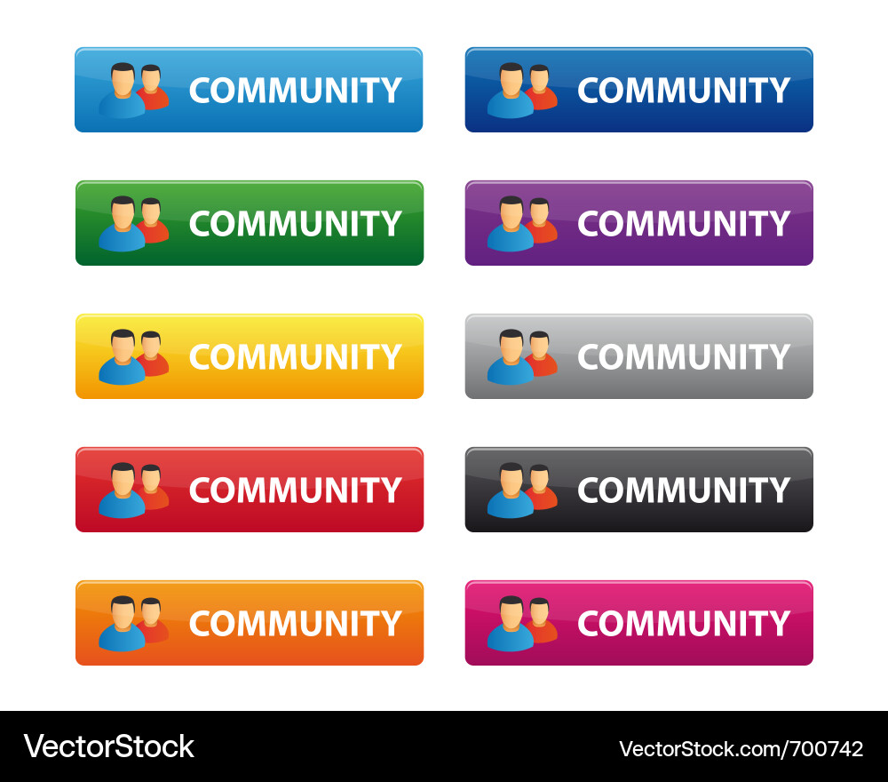 Community buttons vector image