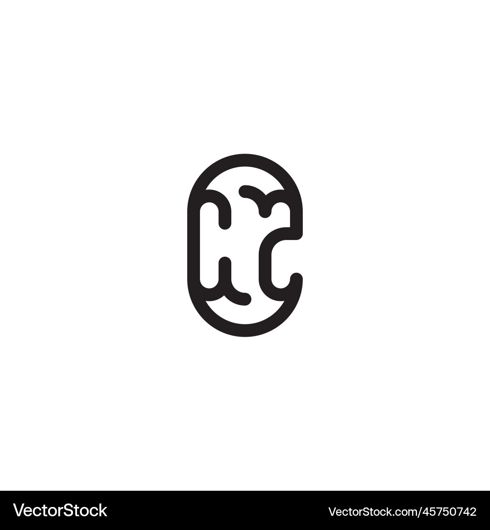 Cz line simple round initial concept with high Cz line simple round initial concept with high Vector Image