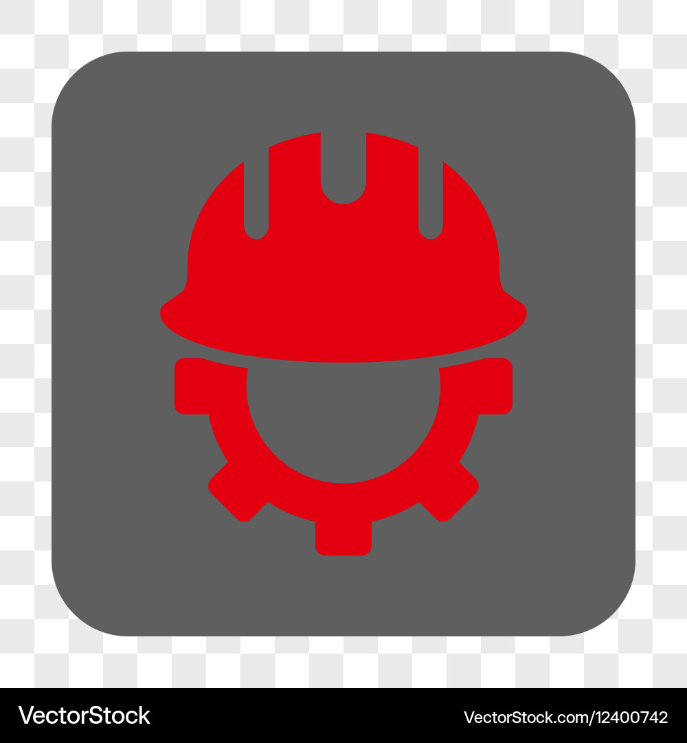 Development hardhat rounded square button vector image