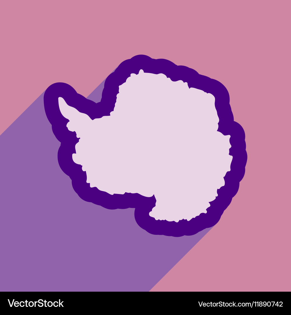 Flat web icon with long shadow map arctic Vector Image