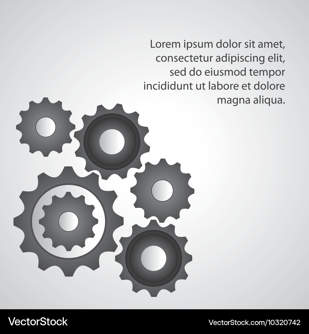 Gear cog machine part set design vector image