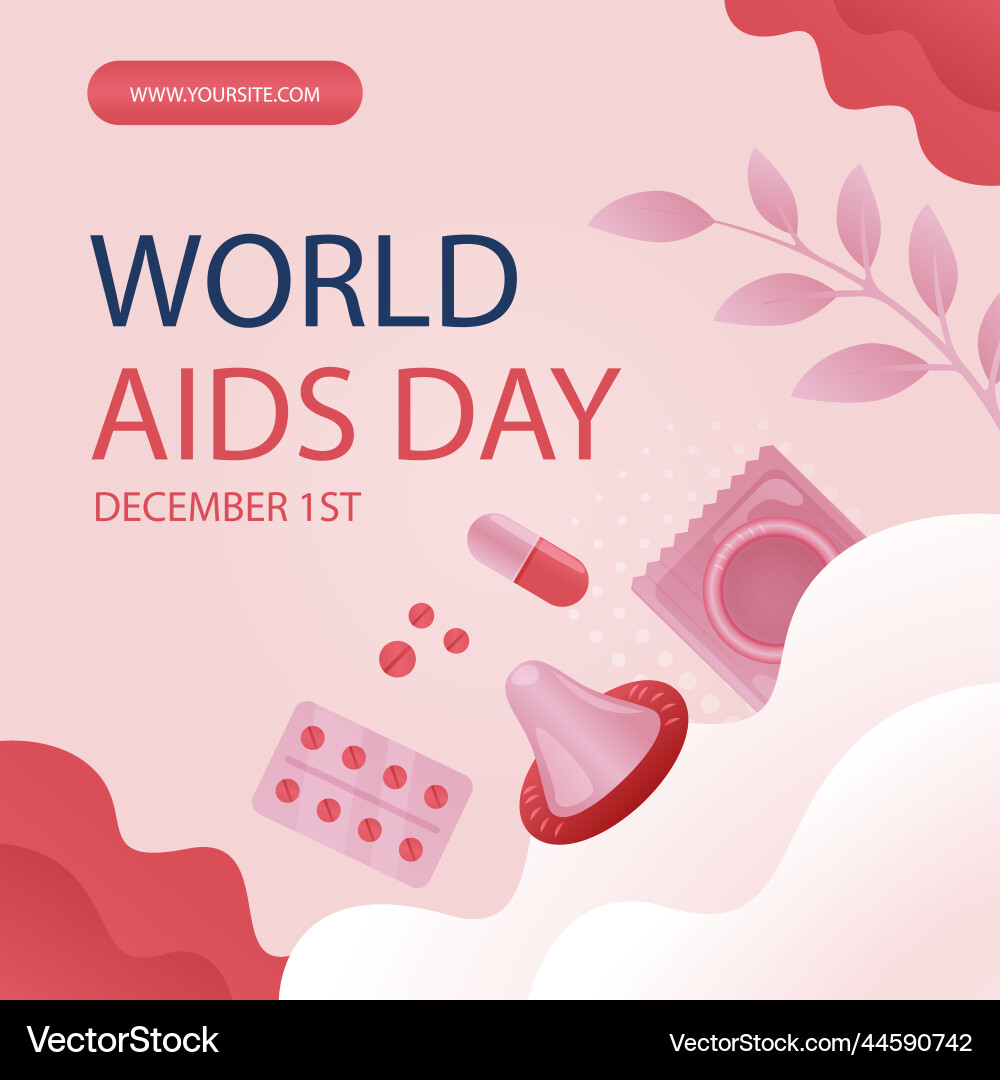 Gradient world aids day posts set Vector Image