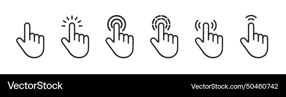 Hand Cursor Klicken Sie auf Symbol-Webpointer-Set Hand Cursor Klicken Sie auf Symbol-Webpointer-Set vektorbild