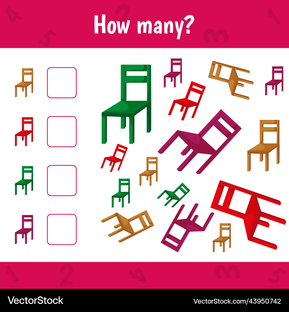 How many chairsare there count the number vector image