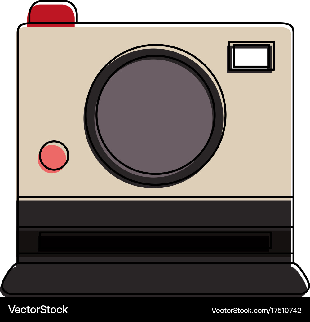 Instant camera frontview icon image Royalty Free Vector
