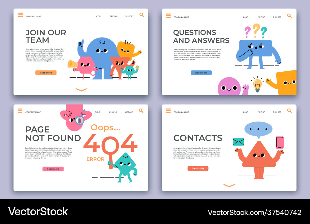 Landing web pages join our team hiring qa Landing web pages join our team hiring qa vector image