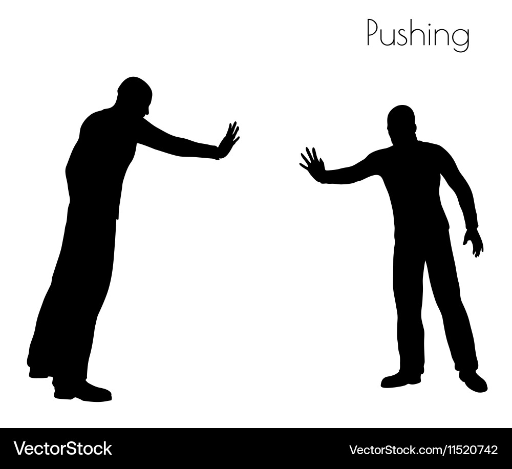 Man in pushing action pose vector image