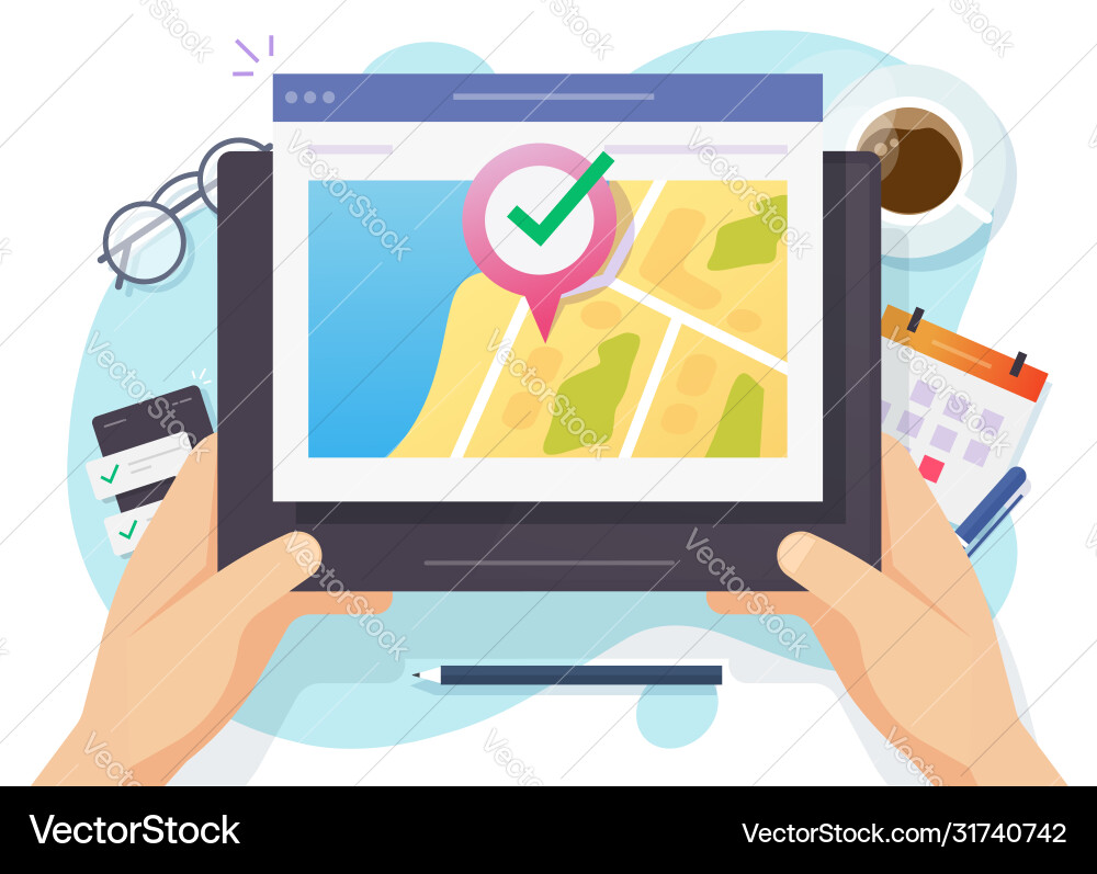 Map gps web location online and pin pointer Map gps web location online and pin pointer vector image