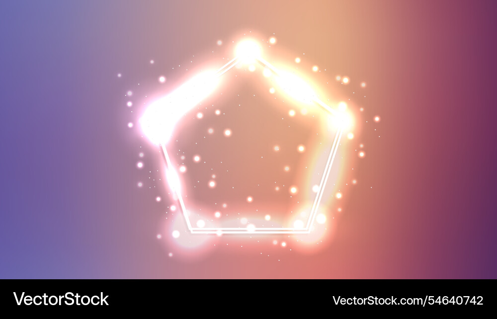 Neon double frame with shining effects Neon double frame with shining effects vector image