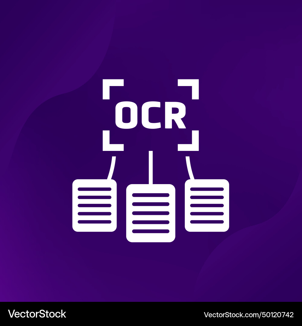 Ocr icon for apps optical character recognition vector image