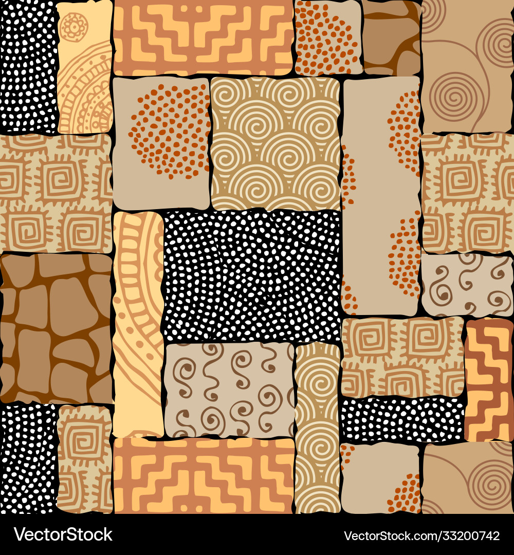 Patchwork textile pattern seamless quilting Patchwork textile pattern seamless quilting vector image