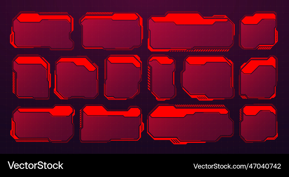 Red futuristic hud or ui elements sci-fi user Red futuristic hud or ui elements sci-fi user Vector Image