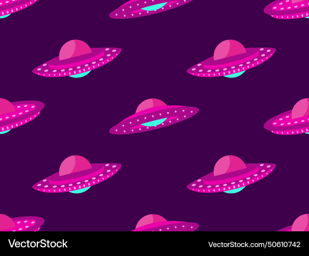 Seamless pattern with alien spaceships background Seamless pattern with alien spaceships background vector image