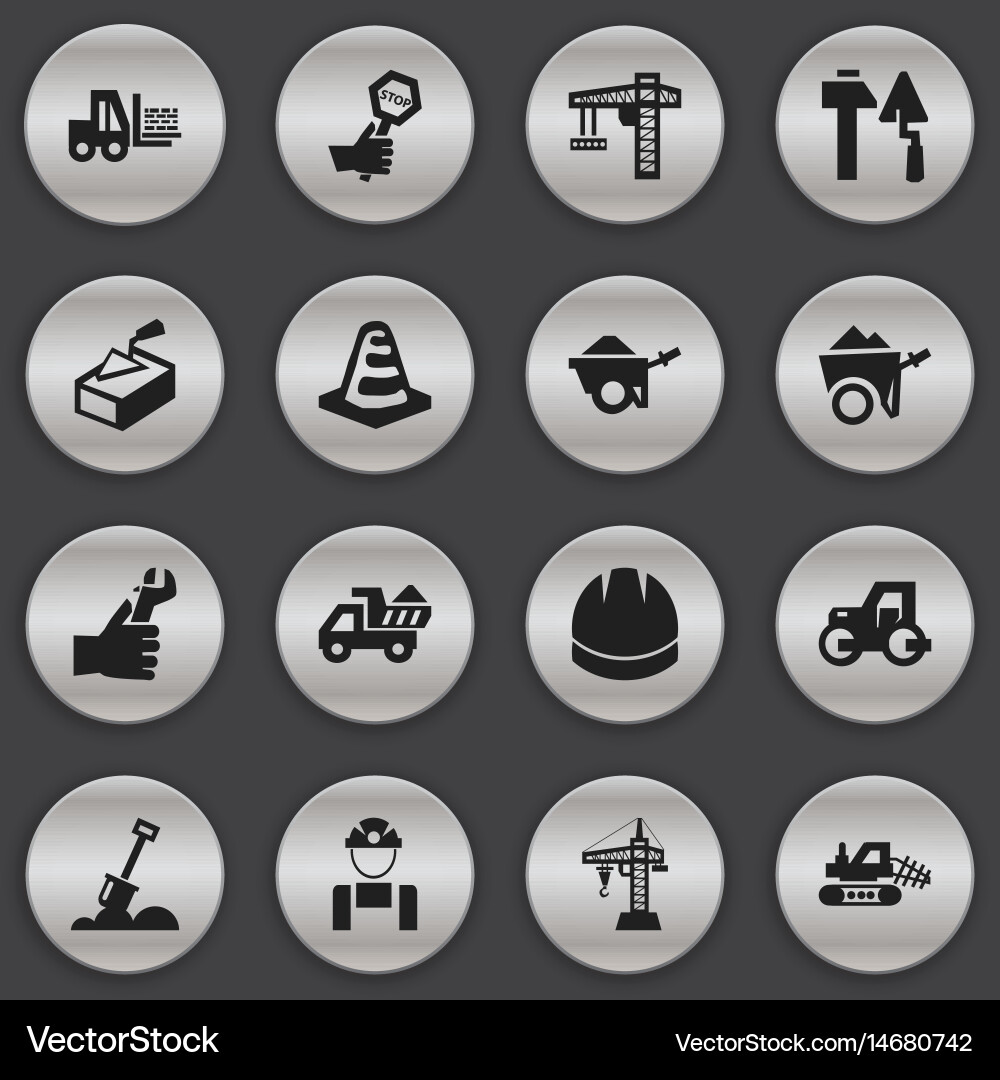 Set of 16 editable structure icons includes vector image